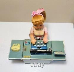 Battery Op Miss Friday Typist Secretary Tin Toy 1950's Japan Boxed Works Great