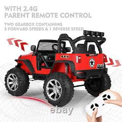 Battery Operated Kids Ride On Car Truck Remote Control 12V LED Music Horn Red