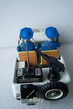 Battery Operated Police Radio Car Jeep from Japan 1960's Clean condition Works