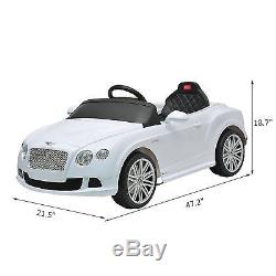 Bentley GTC Electric Kids Ride on Toy Car 6V Lights MP3 with Remote Control White