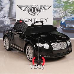 Bentley Kids Ride On Power Wheels Car RC Remote 12V Battery Glossy Black