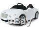 Bentley Power 12V Battery Ride On Toy Car Remote Control Music Horn Sound White