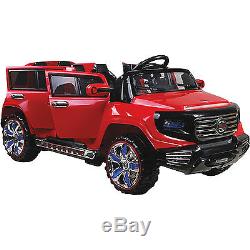 Big 2-Seater 12V Battery-Powered Ride-On Toy SUV with Remote Red