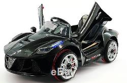 Black Ferrari Style 12V Power Ride On Toy Cars For Kids with Extra Safety Feature