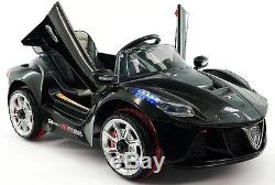 Black Ferrari Style 12V Power Ride On Toy Cars For Kids with Extra Safety Feature