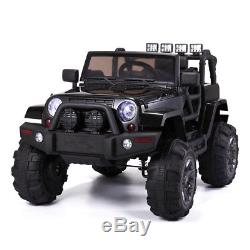 Black Kids Ride On Jeep style Battery Powered Electric Car WithRemote Control