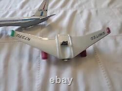 Boeing 737 Jet Plane United Airlines Tin Battery Toy Japan Works