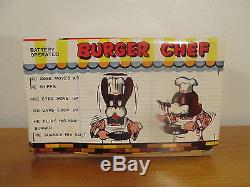 Burger Chef Battery Operated Tin Toy WORKING Great Shape With Box