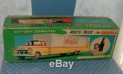 COCA COLA BATTERY OPERATED ROUTE TRUCK With BOX SANYO 1960's COKE