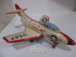 COUGAR SMOKING JET FIGHTER- boxed- BATTERY OPERATED -EXCELLENT COND-JAPAN-WORKS