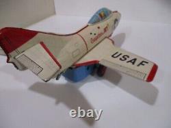 COUGAR SMOKING JET FIGHTER- boxed- BATTERY OPERATED -EXCELLENT COND-JAPAN-WORKS