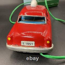 CRAGSTAN JAPANESE TIN BATTERY REMOTE CONTROL FIRE CHIEF CAR w ORIG. BOX WORKS