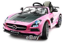 Carbon Pink Mercedes SLS AMG 12V Kids Ride On Car Battery Power Wheels withRemote