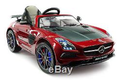Carbon Red Mercedes SLS AMG 12V Kids Ride On Car Battery Power Wheels withRemote