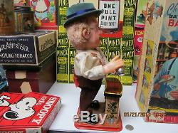 Charlie Weaver Battery Operated Bartender Boxed'62 Exc Works Japan Still Smokes