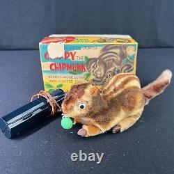 Chippy the Chipmunk-Battery Operated Tin Toy-GBC/Alps Japan-#504/311 & Box