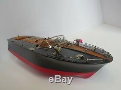 Chris-craft Ito Japan Model 2 Motor Toy Wood Boat, Oem Fittings, Battery Op