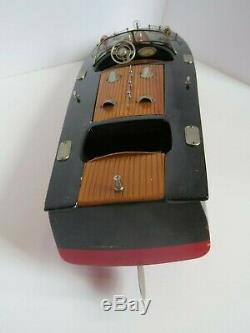 Chris-craft Ito Japan Model 2 Motor Toy Wood Boat, Oem Fittings, Battery Op