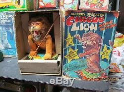 Circus Lion Battery Operated 50's Toy Mint In Box Works Rock Valley Toys Japan