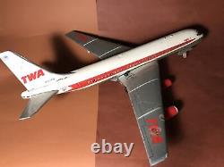 Cragstan Japan TWA Boeing 707 Battery Operated 18 Tin Toy Vintagr READ DESC