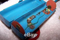 Cragstan large 11 1959 FORD RETRACTABLE ROOF CAR battery operated tin litho