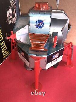 Daishin Apollo 11 Rare 1960s DSK EAGLE JAPANESE NASA BATTERY OPERATED TIN With Box
