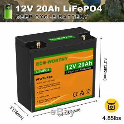 ECO 12V 20Ah Battery Lithium Iron Phosphate Deep Cycle LiFePO4 Battery 240 Wh