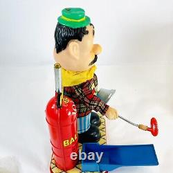 EXCELLENT ROSKO BATTERY OPERATED GINO THE NEAPOLITAN BALLOON BLOWER 1950s JAPAN