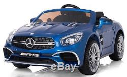 Elecric Ride On Car Kids Licensed Mercedes SL65 Power 12V Wheels LED Screen Blue