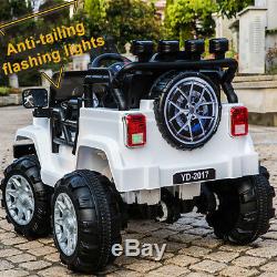 Electric 12V 3 Speed Kids Ride on Car Remote Control Jeep Christmas Gift White