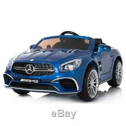 Electric 12V Kids RC Ride On Car with Radio Remote & MP3 Mercedes SL65 AMG Blue