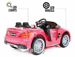 Electric 12V Kids Ride On Car with Radio Remote Control MP4 Screen Mercedes Pink