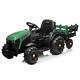 Electric 12v Kids Ride On Tractor Car Farm Truck Music With Big Trailer Green