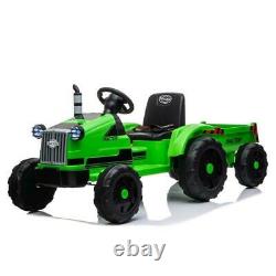 Electric 12V Kids Ride On Tractor Car Farm Truck + Trailer + Remote Control SAFE