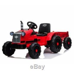 Electric 12V Kids Ride On Tractor Car Farm Truck with Big Trailer Remote Control