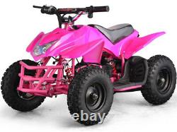 Electric Battery 24V Pink Four Wheeler Kids Boys Girls Mini Quad ATV Dirt Bike