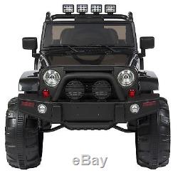 Electric Car Jeep Kids Toys Ride On 12V RC Remote Control Outdoor Fun Black New