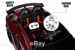 Electric Car Lamborghini 12V Ride On Toy For Kid Remote Control MP3 Lights Red