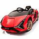 Electric Car With Remote Control For Kids 12v Battery Usb Radio Touch Screen Red