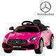 Electric Kids Ride On Car Mercedes Benz Amg Gtr Motorized Vehicles Rc Led Pink