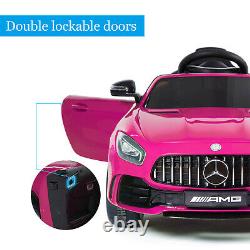 Electric Kids Ride On Car Mercedes Benz AMG GTR Motorized Vehicles RC LED Pink
