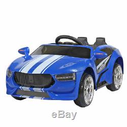 Electric Kids Ride on Car 6V Motor Toys Gift Cars WithRemote Control Music Blue