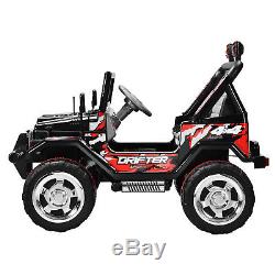 Electric Powered 12V Kids Ride on Toy Off Road Racing Car withRemote Control Black