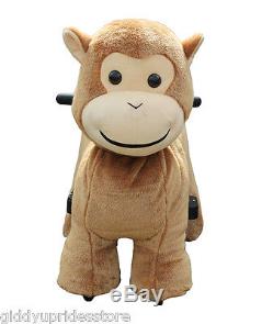 Electric Rechargeable Ride-on Plush Animal Rides MINI MONKEY Giddy Up Rides
