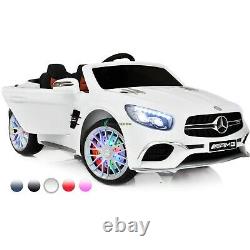 Electric Ride On Car For Children Mercedes Remote Toy MP3 Music MP4 Screen White