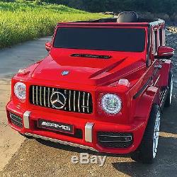 Electric Ride on Toy 12V Mercedes-Benz G63 Kids Licensed Car with RC Music Red