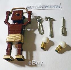 Electric Robot and Son Marx 1950s WORKs Maroon Grey COMPLETE Box & Repro Tools