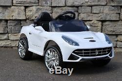 Ferrari Style 6V Dual Motor Kids Electric Ride-On Car with Remote White