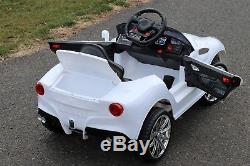 Ferrari Style 6V Dual Motor Kids Electric Ride-On Car with Remote White