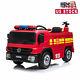 Fire Truck 12v Kids Ride On Car 3 Speed Battery Powered Water Tank Withrc Kidsgift